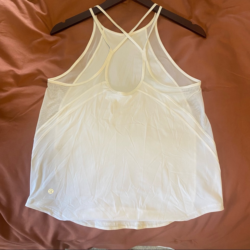 Lululemon White High Neck Tank